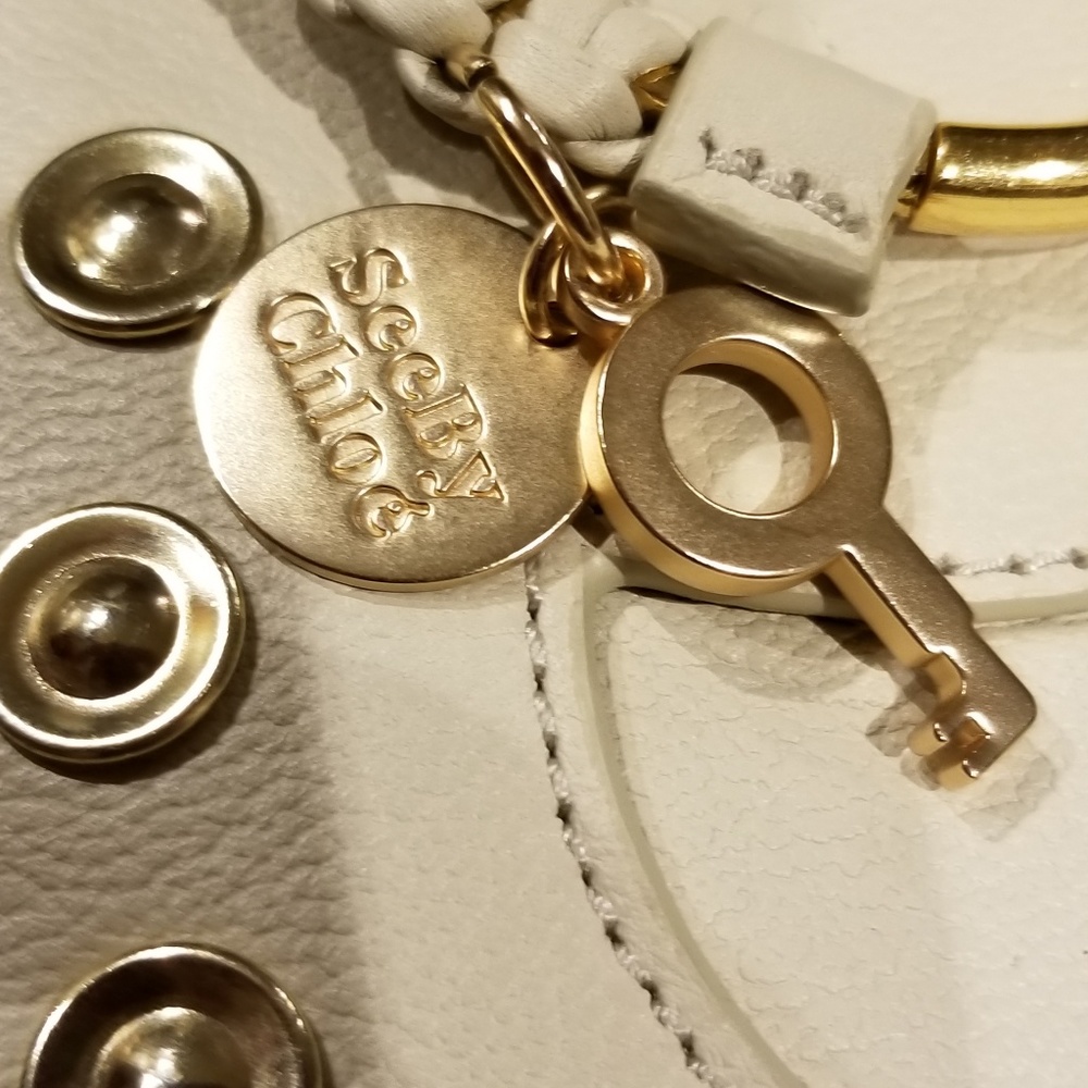 See By Chloe Light Beige Hana Studded Handbag - Picture 8 of 8